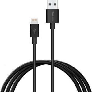 Portronics POR-655 Konnect Core 1 m Lightning Cable  (Compatible with iPhone, Black, One Cable)