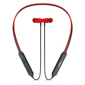 Intex BT MUSIQUE-01 in Ear Wireless Bluetooth Neckband and Magnetic Ear Buds, Water Resistant Sports Earphones, Built-in Mic (Black)