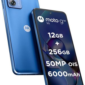 Motorola G54 5G (Pearl Blue, 12GB RAM, 256GB Storage) | MediaTek Dimensity 7020 Processor | 6000mAh Battery with 30W Turbocharging | 50 MP OIS Camera with UltraPixel Technology | 6000 mAh Battery